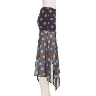 polka dot mesh skirt