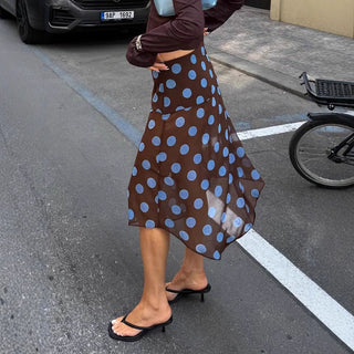 polka dot mesh skirt
