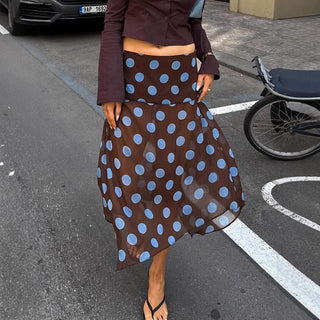 polka dot mesh skirt
