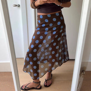 polka dot mesh skirt