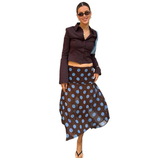 polka dot mesh skirt