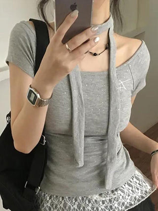 polka dot scarf top