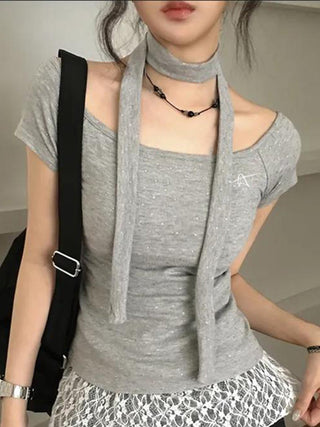 polka dot scarf top