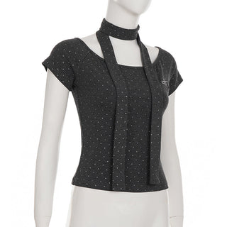 polka dot scarf top