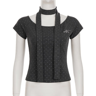 polka dot scarf top