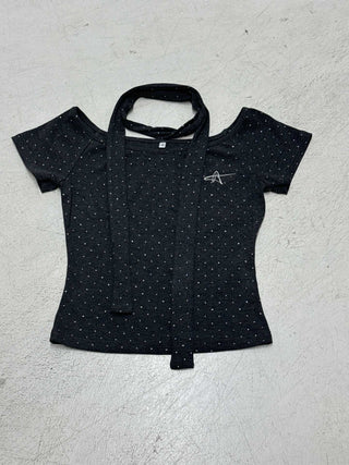 polka dot scarf top
