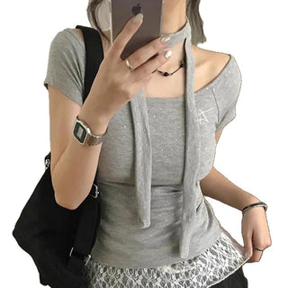 polka dot scarf top