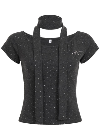 polka dot scarf top
