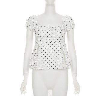polka dot puff Top