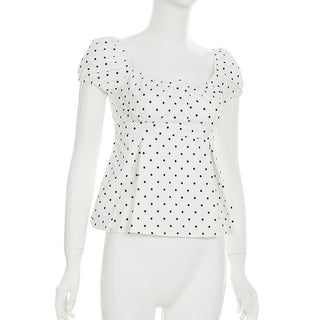 polka dot puff Top