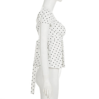 polka dot puff Top