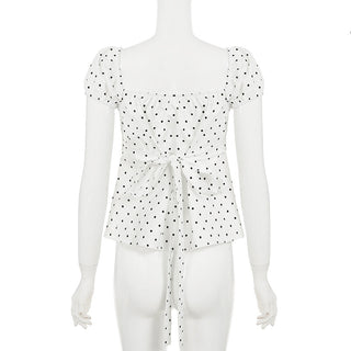 polka dot puff Top