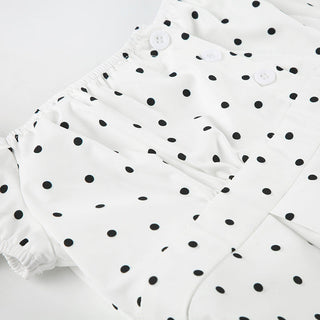 polka dot puff Top
