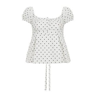 polka dot puff Top