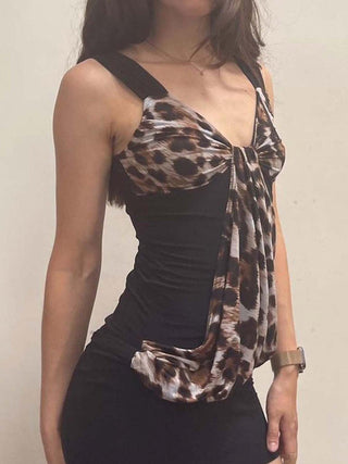 leopard mesh Top