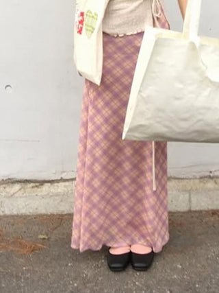 pink plaid skirt