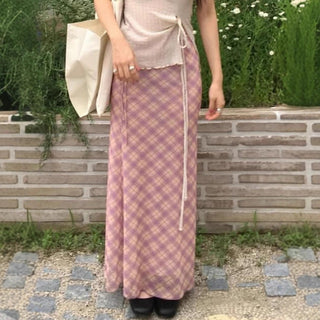 pink plaid skirt