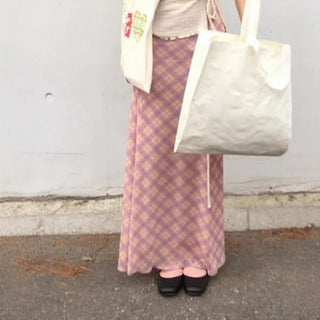 pink plaid skirt