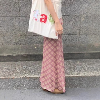pink plaid skirt