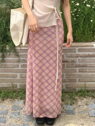 pink plaid skirt