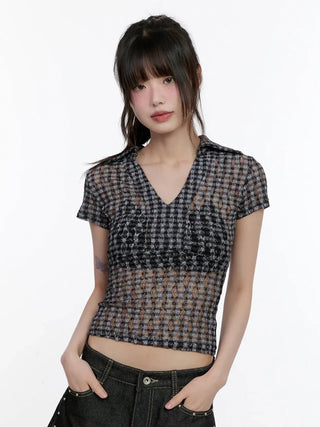 transparent lace Top