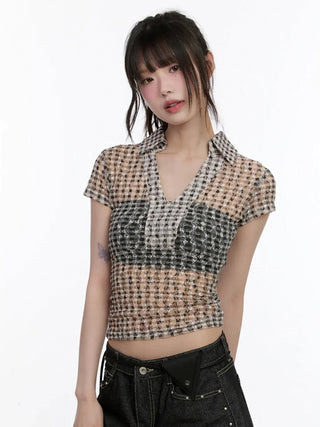 transparent lace Top