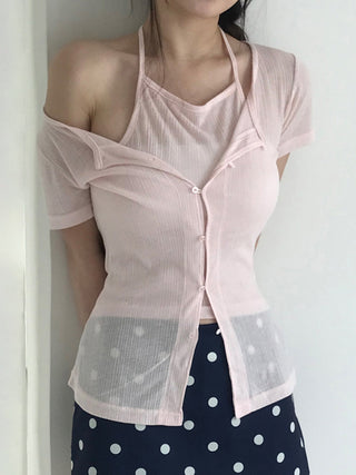 lace-up fake top