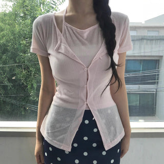 lace-up fake top