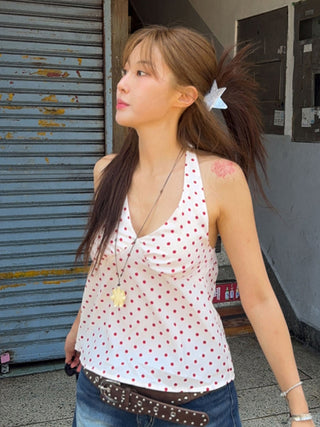 polka dot halter Top