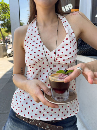 polka dot halter Top