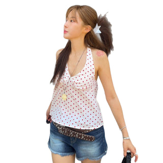 polka dot halter Top