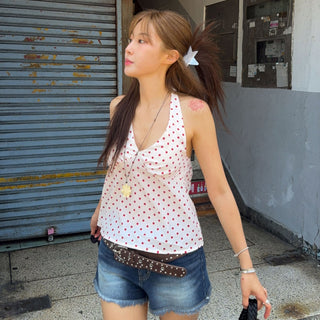 polka dot halter Top