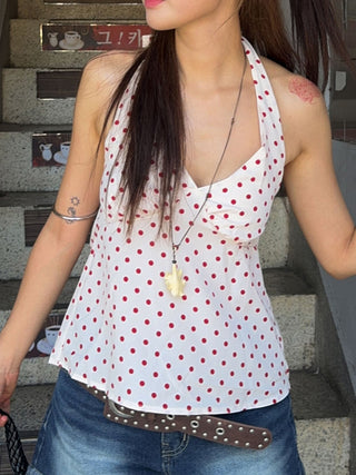 polka dot halter Top