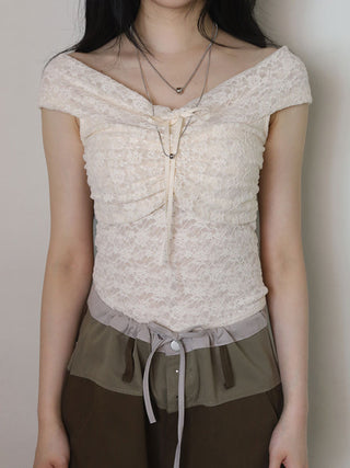 off-shoulder lace top