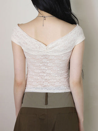 off-shoulder lace top