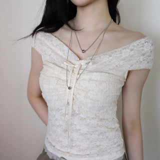 off-shoulder lace top