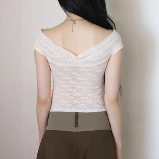 off-shoulder lace top