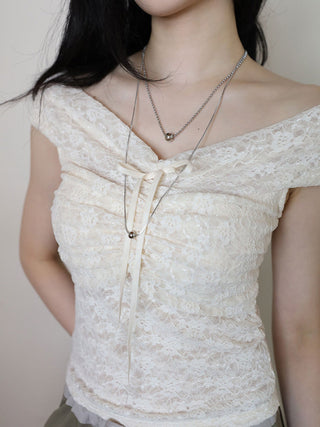 off-shoulder lace top
