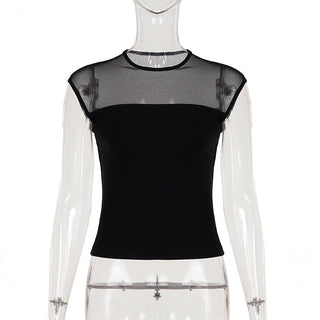 mesh round neck