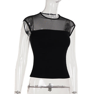 mesh round neck
