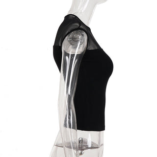 mesh round neck