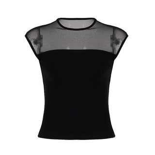 mesh round neck