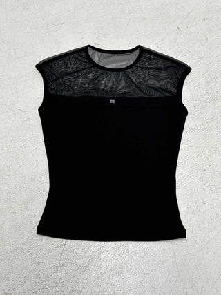 mesh round neck