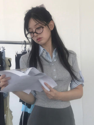 striped fake Top