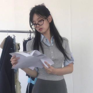 striped fake Top