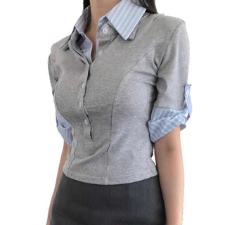 striped fake Top