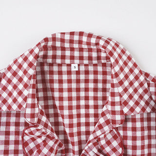 ruffled plaid Top