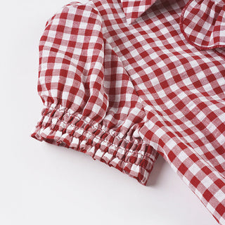 ruffled plaid Top