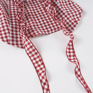 ruffled plaid Top