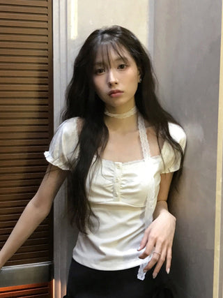 pleated scarf top